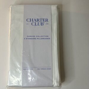 Charter Club Damask Collection Standard Pillowcases 550 TC Cotton White
